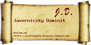 Javorniczky Dominik névjegykártya