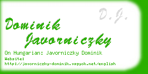 dominik javorniczky business card